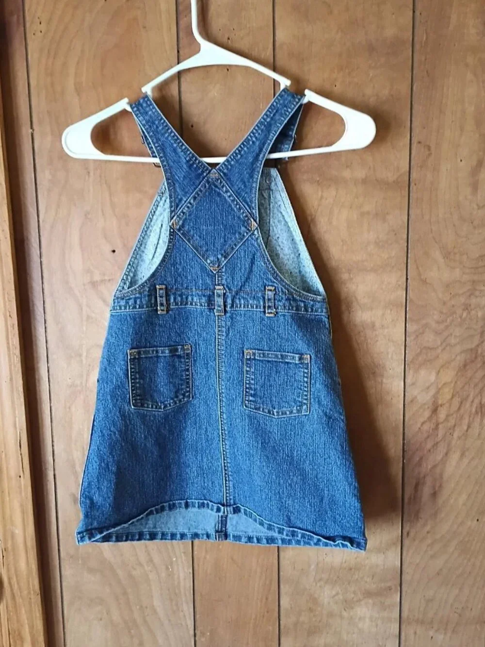 Gymboree Girls Denim Jumper Dress Size XL Blue Jean Floral Embroidered Cotton